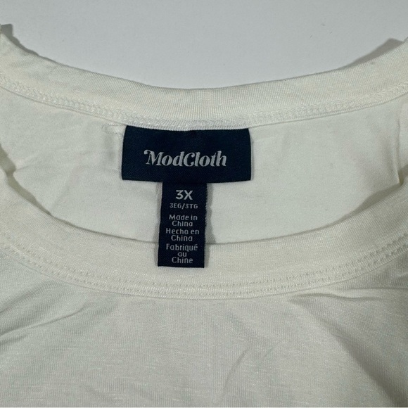 New ModCloth A Twist of Fun Knit Top Ivory Shirt - Picture 5 of 7